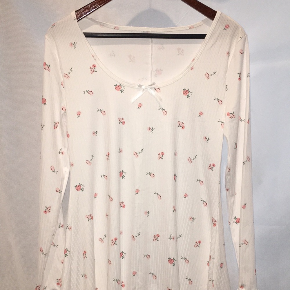 Floral Print Knee Length Nightgown | Size L